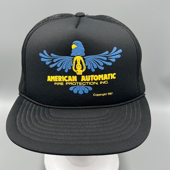 VTG Madhatter American Automatic Fire Protection Inc 1987 Rope Trucker Hat/Cap - Picture 1 of 9